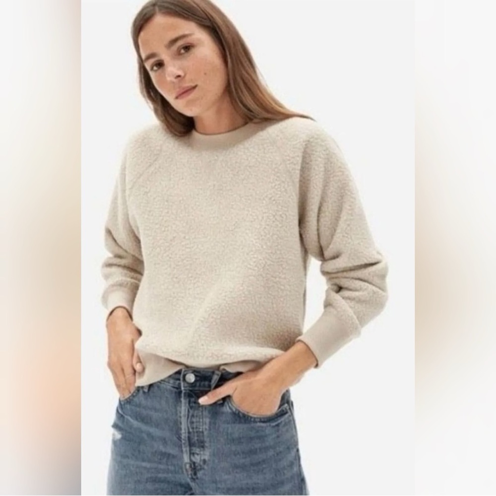 Everlane Cream Sherpa Sweatshirt